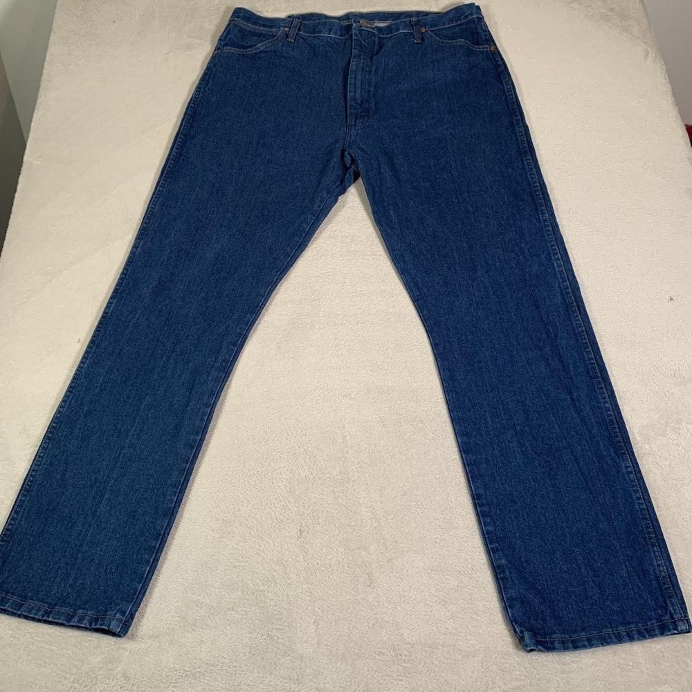 Vintage Wrangler 13MWZPW Jeans Mens 42x34 Blue Medium Wash‎ Straight Denim Zip